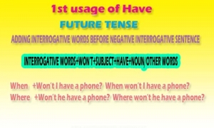 1st usage of Have Future tense | Adding interrogative words 